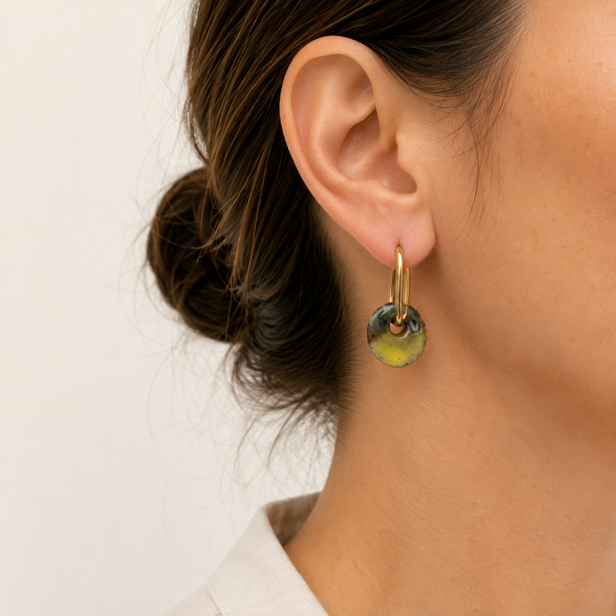 Golden Moss Hoops