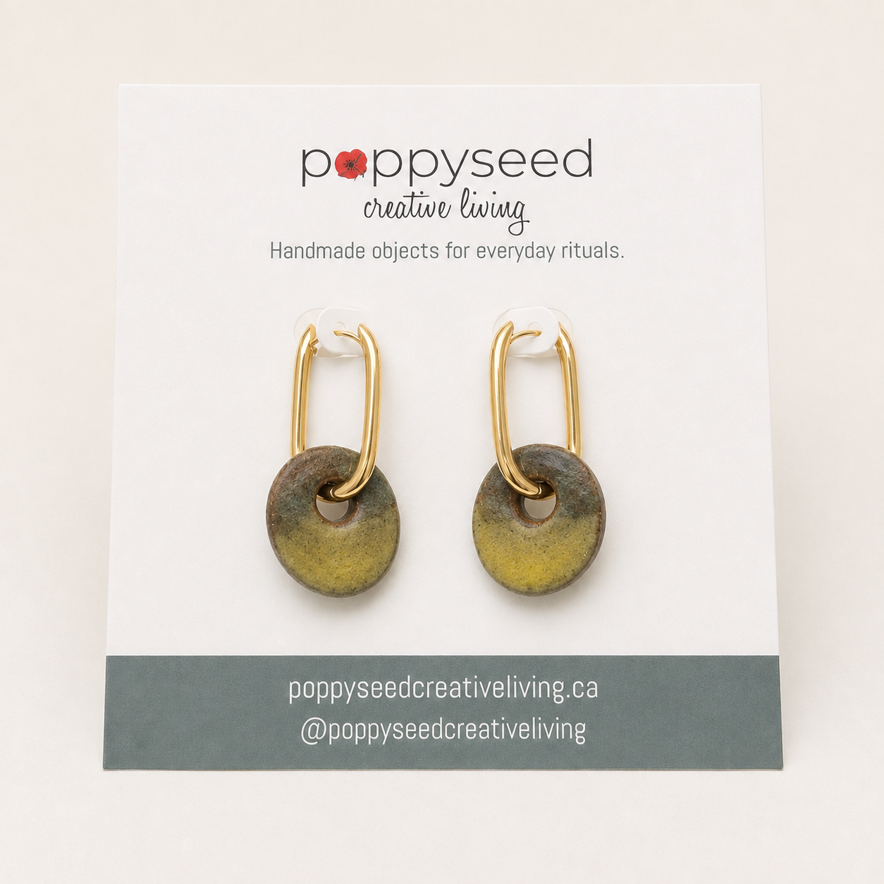 Golden Moss Hoops