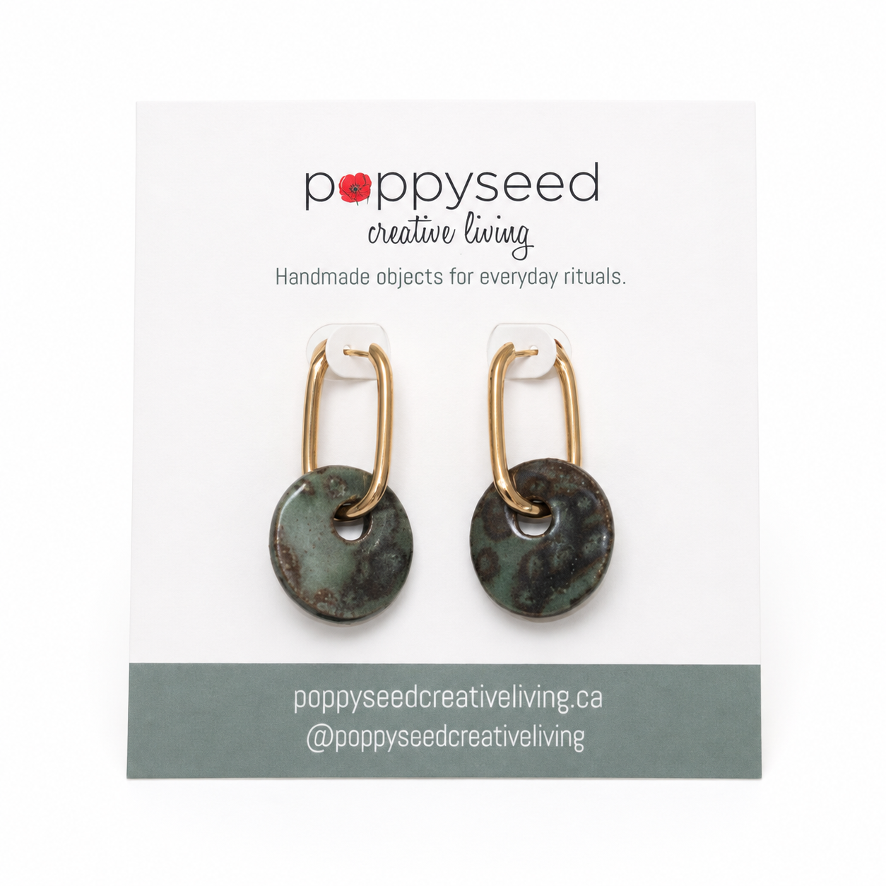Weathered Jade Hoops