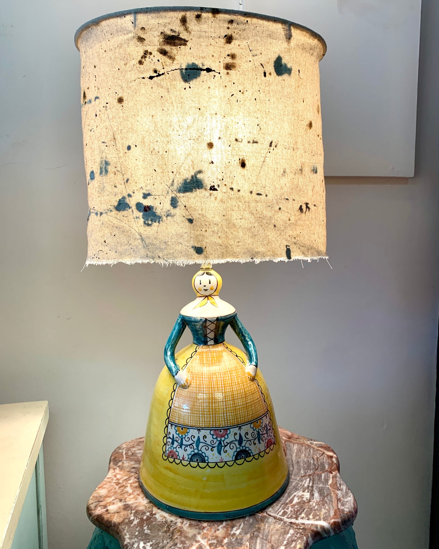 Vintage Folk Art Lamp