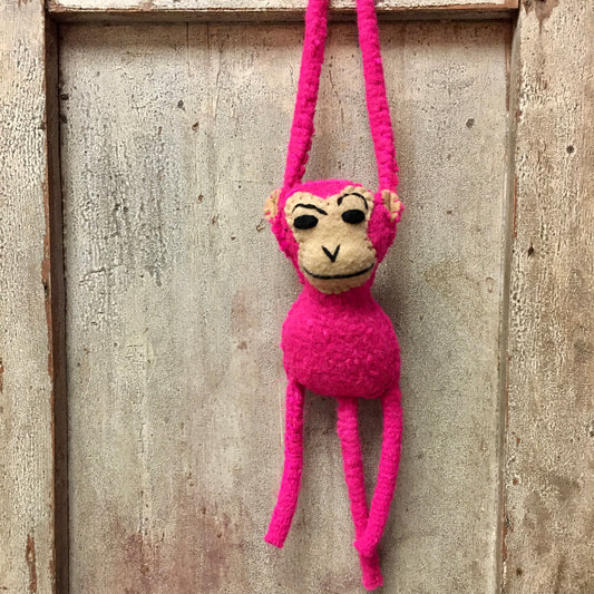Felt Monkey - Hot Pink