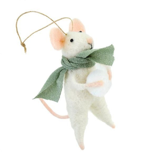 Snowball Sal Mouse Ornament
