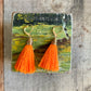 Tassel Drop Earrings - Orange