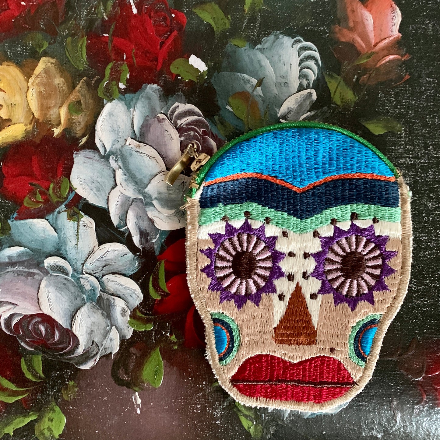 Day of the Dead Coin Purse - Blue