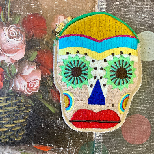 Day of the Dead Coin Purse - Chartreuse
